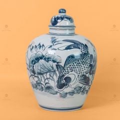 Vò Ngâm Rượu Họa Tiết Sen Cá